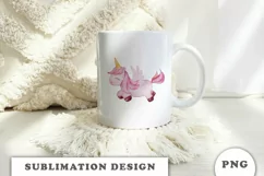 Watercolor cute unicorn sublimation png Product Image 2
