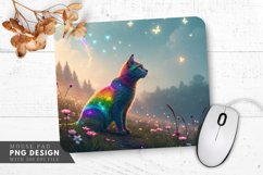 Rainbow Cat in an Enchanted Castle Mouse Pad PNG Design Product Image 1