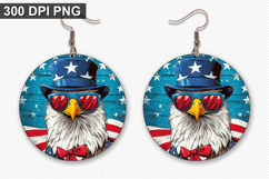Eagle Earring Sublimation PNG - 4th of July Earring Design Product Image 1