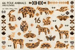 Folk Scandinavian Animals and Flowers SVG PNG EPS AI Product Image 2