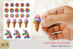 UNICORN| printable summer stickers PNG Product Image 1