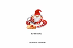 Watercolor gnome in a mug of tea with cookies, Gnome PNG Product Image 2