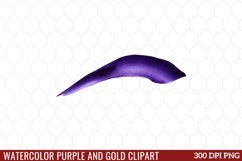 Watercolor Purple and Gold Clipart Product Image 1