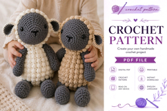 Bobble Stitch Sheep Amigurumi Crochet Pattern PDF Product Image 4