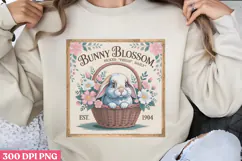 Bunny Blossom PNG, Vintage Easter Rabbit Bunny PNG Product Image 1