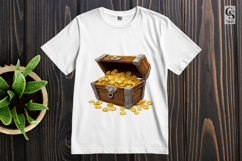 Treasure Chest Gold Coins Clipart Sublimation PNG Product Image 2