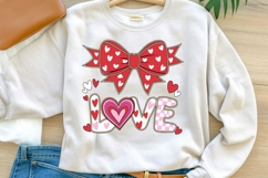 Valentine LOVE Bow Sublimation PNG Product Image 1