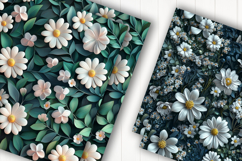 White Daisy Digital Paper Product Image 2