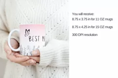 Best Mom Ever Flowers Coffee Mug PNG, Sublimation Mug Full Product Image 3