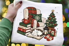 Cozy Christmas Cat PNG Clipart, Sleeping Cat on Book Product Image 3