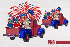 Patriotic Gnome July 4th Sublimation PNG patriotic car Product Image 1