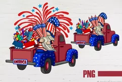 Patriotic Gnome July 4th Sublimation PNG patriotic car Product Image 1