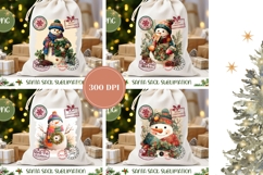 Christmas Snowman Santa Sack PNG, Kids Santa Sack Designs Product Image 2