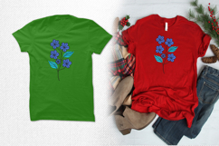 Elegant Blue Floral Branch Embroidery Design Product Image 2