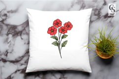 Hand Drawn Red Poppy Bouquet Clipart Sublimation PNG Product Image 3