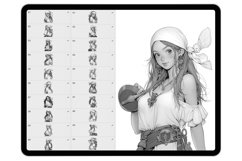 55 Procreate Pirate Girls Stamp Brushes Product Image 5