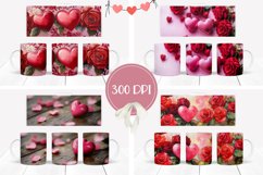 Red Love Hearts Mug Design, Red Love Mug Template Product Image 2