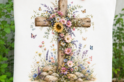 Floral Cross Christian Wildflower Faith Sublimation SVG Product Image 3