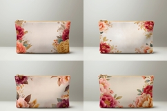 Peony Flowers Cosmetic Bag, Floral Cosmetic Bag PNG Product Image 2