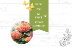 Watercolor Hydrangea Round Earrings Sublimation PNG Product Image 2
