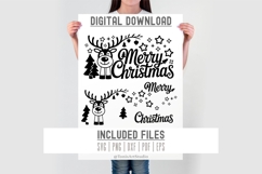 Merry Christmas SVG Sign, Reindeer Baubles Cute Xmas SVG PNG Product Image 2