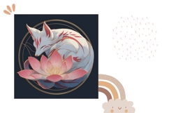 Kitsune Pillow Case Design, Flower Pillow Template Product Image 2