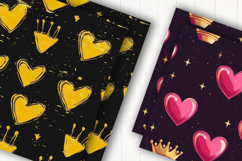 Black Yellow Hearts Digital Paper Product Image 2
