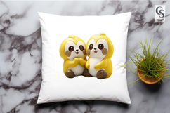 Cute Sloth Love PNG Kawaii Sloth Couple Clipart PNG Product Image 2