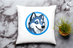 Blue Wolf Head Logo Mascot Sublimation PNG Product Image 3