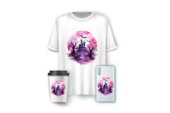 Halloween Watercolor Scary Night Sublimation Clipart Bundle Product Image 5