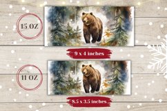 Winter Bear Mug Wrap Design, Winter Coffee Cup Design Product Image 2