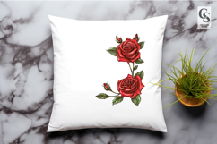 Red Rose Floral Frame Illustration Clipart Sublimation PNG Product Image 3