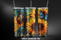 Sunflower Tumbler Wrap Sublimation Designs|Flower Tumbler Wr Product Image 3