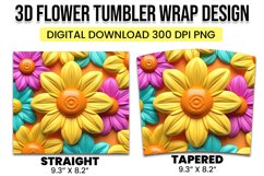 3d flowers Pattern Tumbler Wrap Design Product Image 2