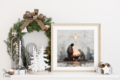 Nativity scene digital paper, background clipart Product Image 2