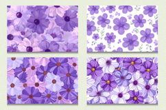 Cute Purple Flowers Cutting Boards sublimation Design Product Image 2