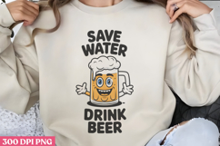 Save water, drink beer PNG, Funny Beer Quotes Sublimation PN Product Image 1