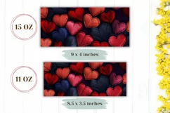 Embroidery Love Hearts Mug Design, Red Love Mug PNG Product Image 2