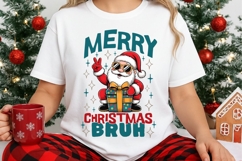 Merry Christmas Bruh Png, Funny Christmas Santa Claus Png. Product Image 3