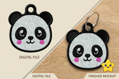 Cute Panda Keychain Embroidery Design Product Image 1