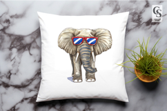 Patriotic Elephant Sunglasses Clipart PNG Product Image 2