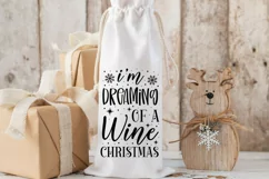 I'm dreaming of a wine christmas SVG, Wine Bag SVG Product Image 1