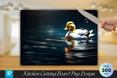 White Duck Floating Cutting Board Sublimation Design Product Image 1
