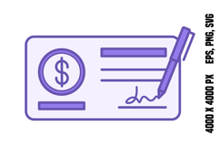 Colored Cheque Icon Product Image 1