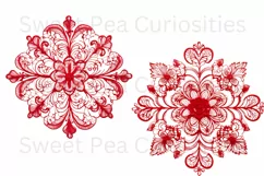 Embroidery, Flowers, Lace, PNG, Clipart, Red Product Image 2