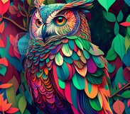 TUMBLER DESIGN BRIGHT COLOURED OWL - SUBLIMATION FILE Product Image 2