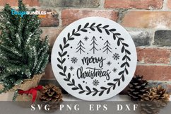 Merry Christmas SVG Design|Round sign svg file Product Image 3