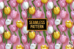 3d Tulip Flower Digital Paper Product Image 2