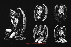 10 Bundle Dark Art Praying Angel Guardian Heaven Girl Wing Product Image 3