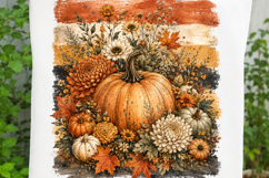 Vintage Fall Pumpkin Floral Autumn Sublimation SVG Product Image 3